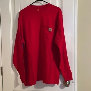 Carhartt Men’s Long Sleeve, size L, red